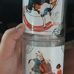 Vintage Norman Rockwell Glass Set
